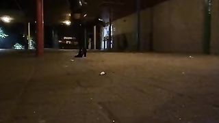 Sissy ambling in leather