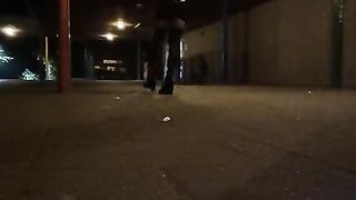 Sissy ambling in leather