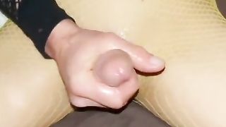 Green fishnets frolicking to goopy finishing hehe