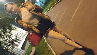 Sumptuous Tiny Ponnyboy sissy ambling in store and outside