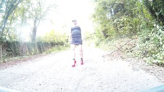 Pecker mega-slut tramp Michellemaidstone pees in the lane