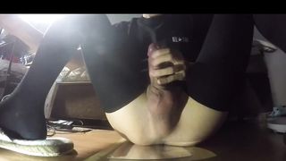 Femboi keeps drilling his own bum with ass-fuck faux-cock! 201907-08