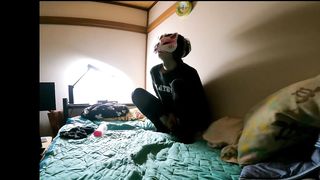 Assfucking onanism with fresh striped thighhigh socks! 20211002