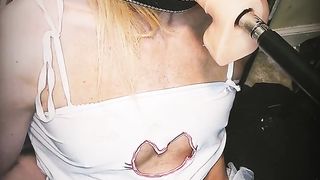 Defenseless SIssy Has Her Mouth Pounded by Faux-Cock Machine