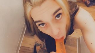 Yoga Female throating on her knees