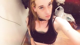 Yoga Female throating on her knees