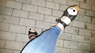 killer walk in the park in high heel sticks