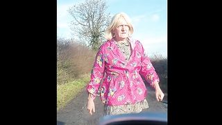 sissy muff at the shops and demonstrating