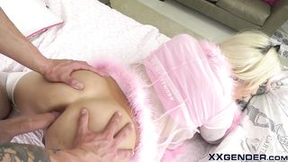 Succulent melons trans lady takes bone