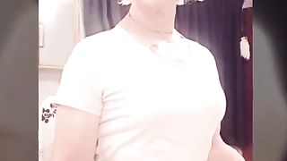 Timid ladyboy Lisa B. dressed in sumptuous apparels