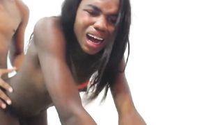 Ebony Transsexual Taken Like A Rear End By A White Man