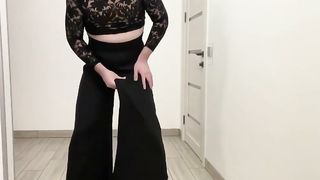 Ukraine broad gam trousers for office assistant crossdresser
