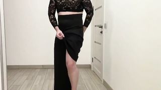 Ukraine broad gam trousers for office assistant crossdresser