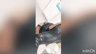 My stepdaddy sees me flash my backside for him