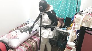vinyl Penguin Costume Play Gasmask Breathplay Sissy Sex Inflatable