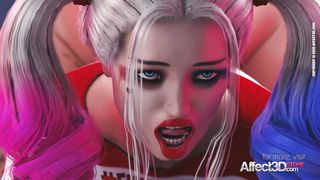 Futanari Harley fucks her new cellmate in a 3D animation
