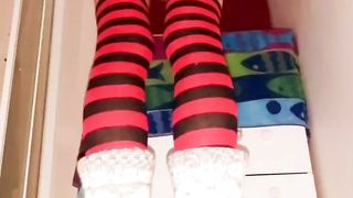 Taunting in my shoes in douche