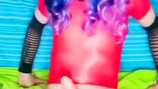 Pinkish wire bathing suit taunt and crimson sundress wood waving combination