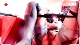 crossdresser having faux-cock joy and love too flash his donk