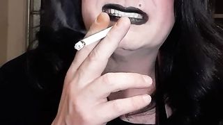 She-Male marionette smoking