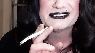 She-Male marionette smoking