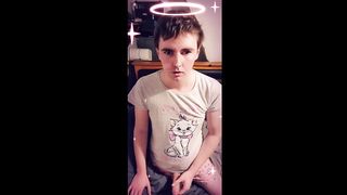 Femboy plays with herself in her sisters pyjamas