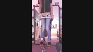 Nikki in her cock-squeezing Denim