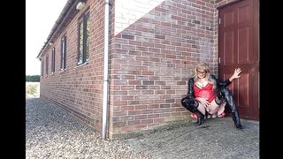 Transgirl Outdoors Peeing and Posing #1