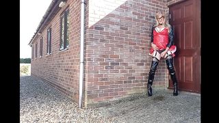 Transgirl Outdoors Peeing and Posing #1