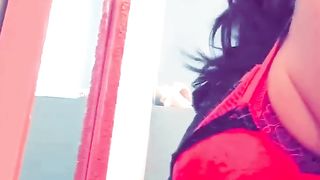 Solo Sabrinats sissy trans having joy when lady is out