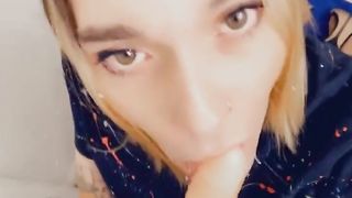 Magnificent She-Male Luvs Taunting Knob in her Micro-Skirt