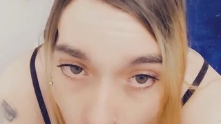 Underwear Shemale Gets Super-Naughty For Wood