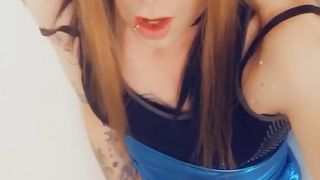 Magnificent Tgirl Fapping I her Minidress