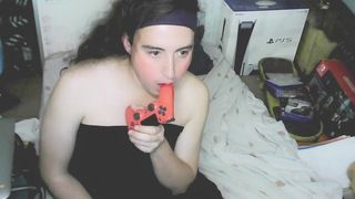 Super-Cute cd nymph, marvelous eyes and face. Smooching, gobbling and deep throating a playstation controller. Appetizing cd damsel next door.