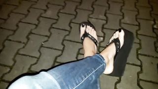 a night roam sans undies in denim and cool spin-flops