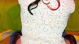 Final jism cascading heavy climax vignette on my black fake penis