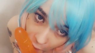 Super-Naughty Blue Hair Bunny Damsel