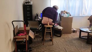 Molly is attempting to push a fuck stick up her arse and she is insatiable