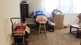 Molly is attempting to push a fuck stick up her arse and she is insatiable