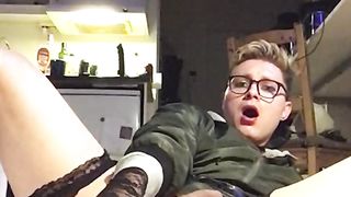 Sissy homo good-sized faux-cock instructing