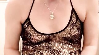 Bitch in figure stockings beef whistle have fun, ass-fuck fake penis smashing, donk to gullet & jizm shot!