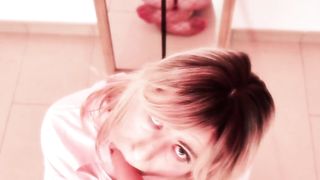 Uber-Cute sissy give a super-cute suck off on fake penis