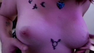 Evil Stepsister Masturbating Her DD Baps & Glimpse in on Domina Cy Green Screen Modeling Sesh GONZO 666 23 13