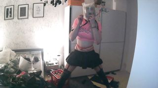 Put Handcuffs On Self Restrain Bondage with Breathplay