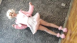 Beautiful rosy nymph stupid clad as anime lady