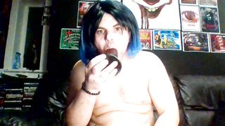 Trans Dame Takes Off For Camera and plays with bang-out fucktoys (Cum Shot)