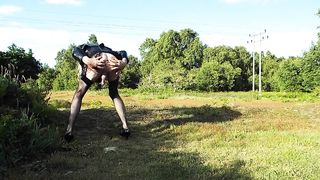 Transgender Princess With Can In Caboose, Plumbing A Bottle, Urinating