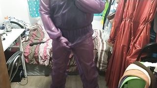 Spandex Gravy Liberate Purple Bod Suit over Bathing Suit Gasmask Breathplay Electro-Hitachi