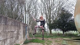 She-Creature Toying With A Hosepipe Trouser Snake