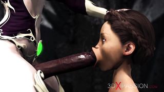 Dark goddess dickgirl penetrates stiff a super-naughty stunning doll in the castle